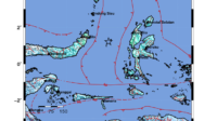 Peta guncangan BMKG untuk Gempa Laut Maluku M 7,6. (Foto: BMKG)